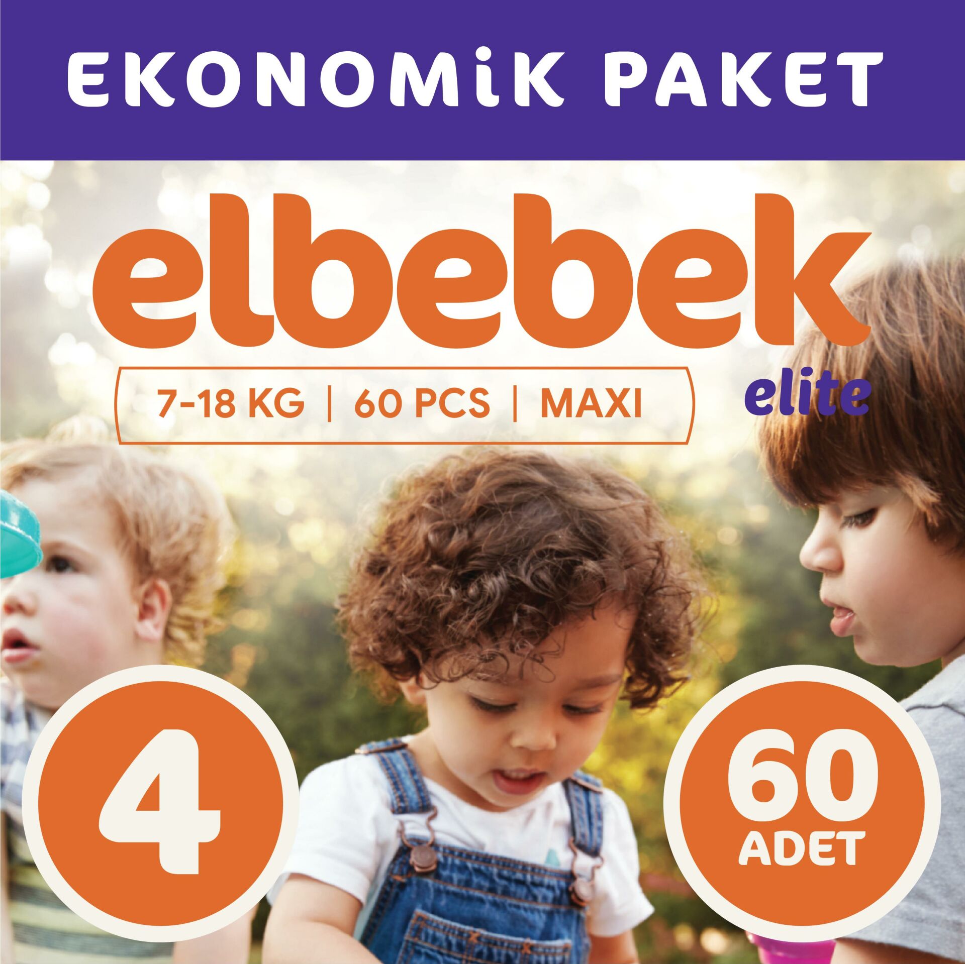 ELBEBEK ELİTE BEBEK BEZİ 4 NUMARA MAXI 60 ADET