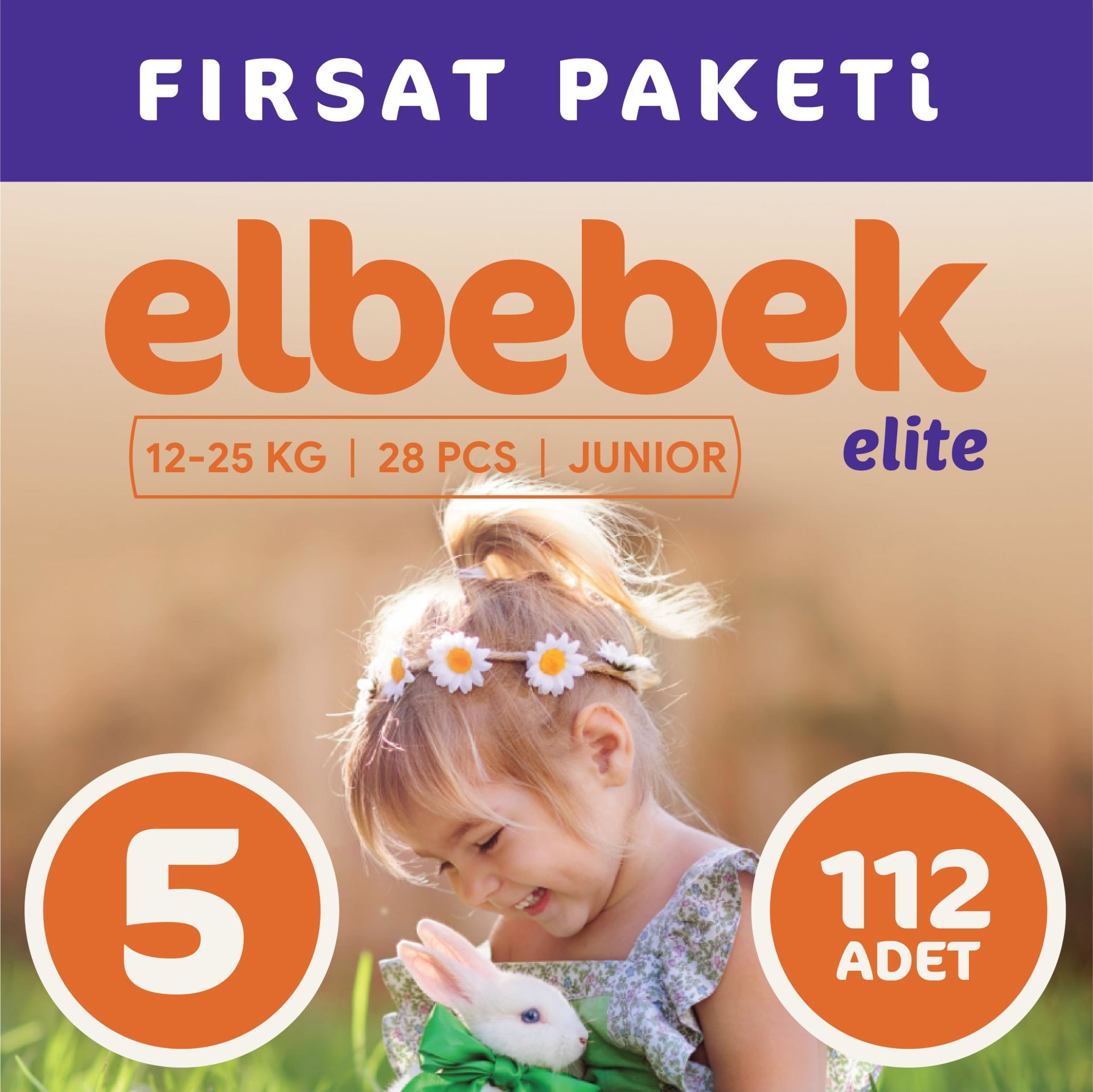 ELBEBEK ELİTE BEBEK BEZİ 5 NUMARA JUNIOR 112 ADET