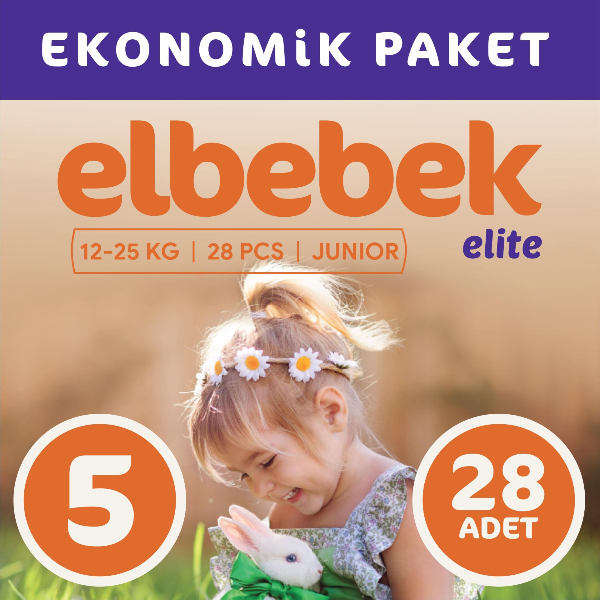 ELBEBEK ELİTE BEBEK BEZİ 5 NUMARA JUNIOR 28 ADET