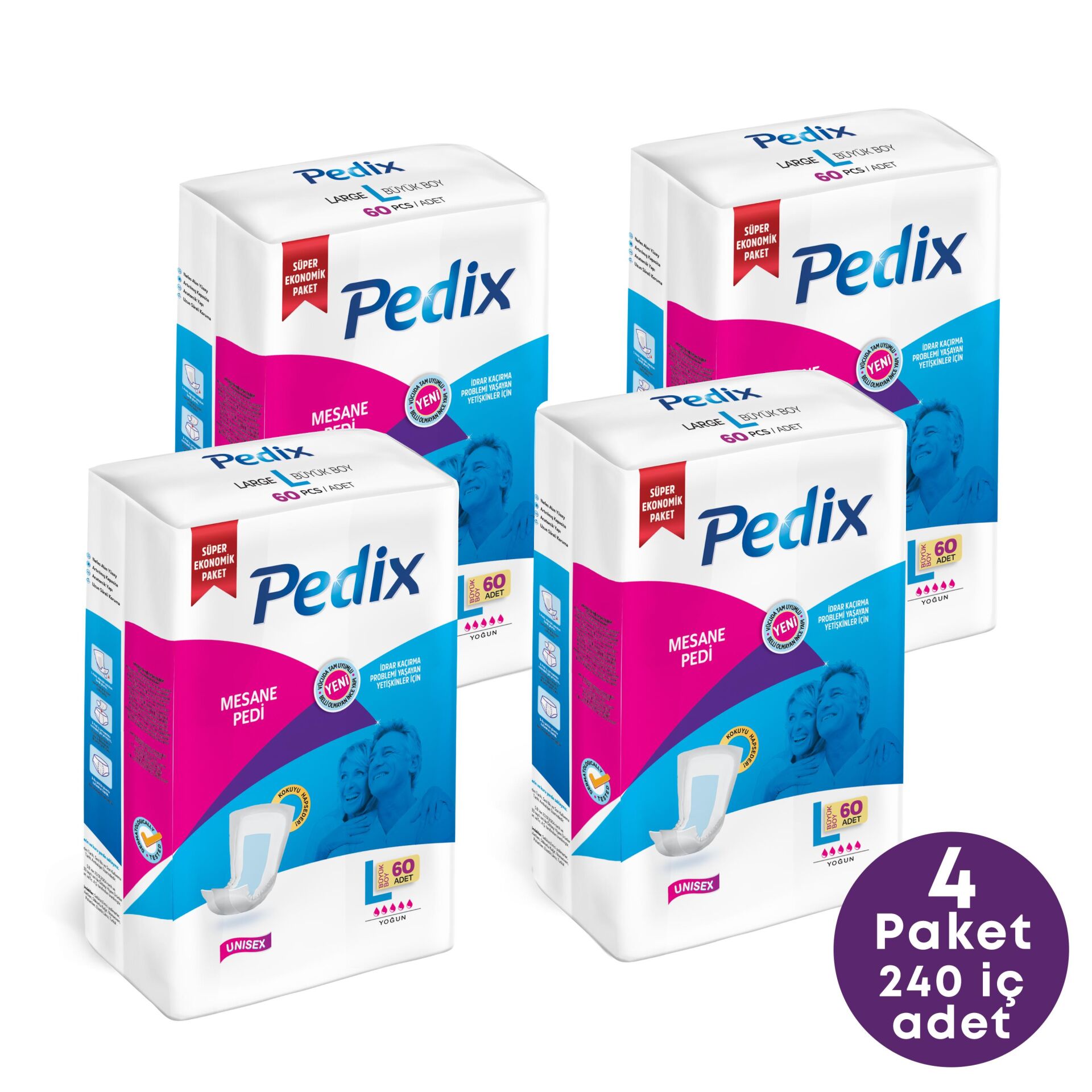 PEDİX Mesane Pedi Unısex Büyük Boy Large (L) 240 Adet