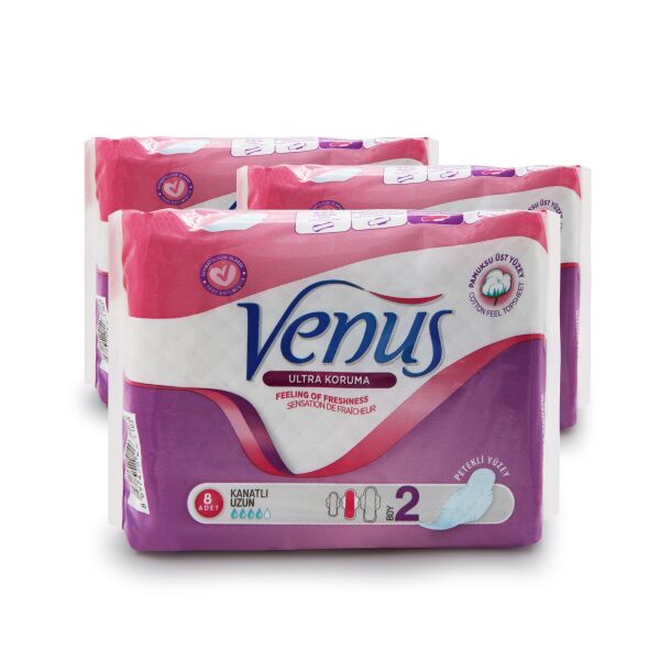 VENÜS HİJYENİK PED UZUN 24 ADET (3 PAKET)
