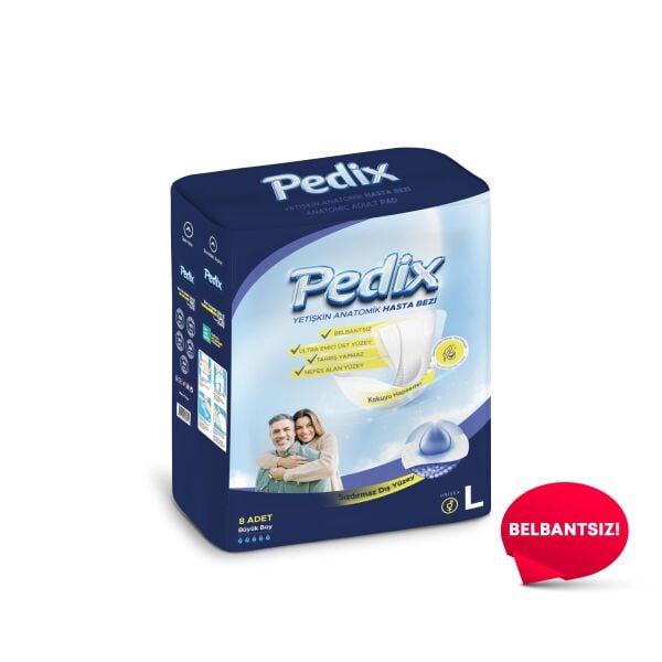 Pedix Anatomik Hasta Bezi Büyük Boy(L) 8 Adet (BELBANTSIZ)