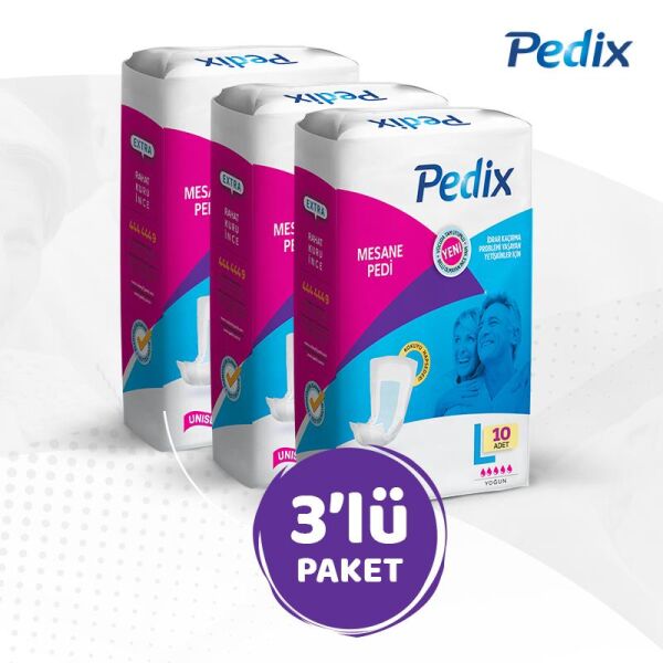 PEDİX MESANE PEDİ UNISEX BÜYÜK BOY LARGE (L) 30 ADET