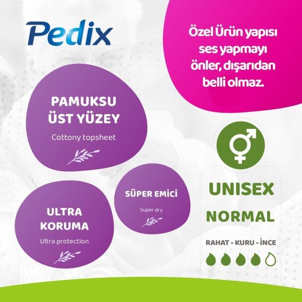 PEDİX MESANE PEDİ UNISEX ORTA BOY MEDIUM (M) 36 ADET