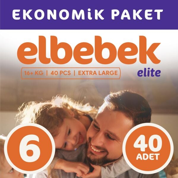 ELBEBEK ELİTE BEBEK BEZİ 6 NUMARA X LARGE 40 ADET