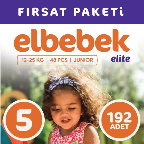 ELBEBEK ELİTE BEBEK BEZİ  5 NUMARA JUNIOR 192 ADET