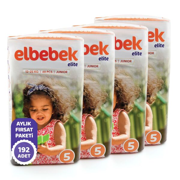 ELBEBEK ELİTE BEBEK BEZİ  5 NUMARA JUNIOR 192 ADET