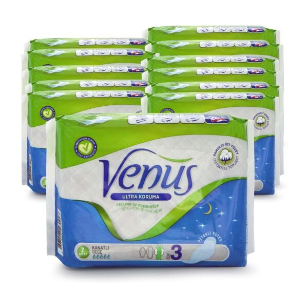 VENÜS HİJYENİK PED GECE 84 ADET (12 PAKET)