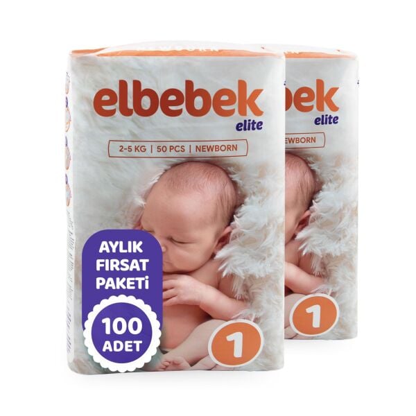 ELBEBEK ELİTE BEBEK BEZİ 1 NUMARA YENİDOĞAN 100 ADET