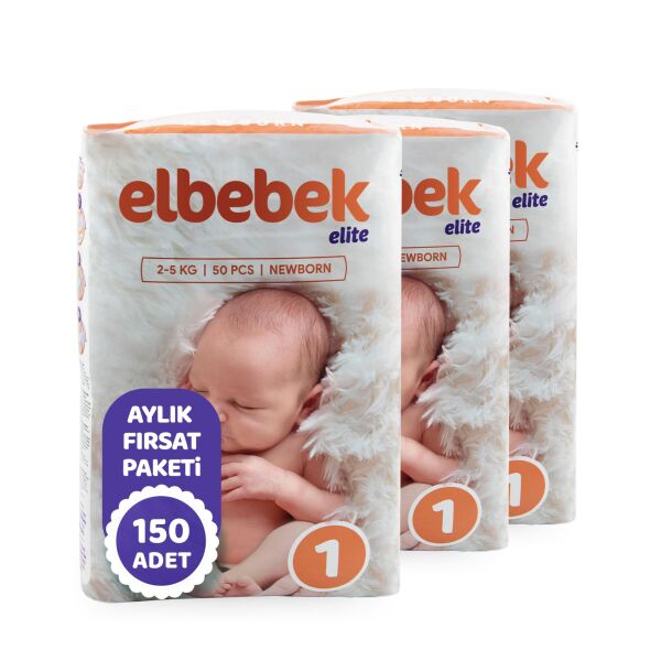 ELBEBEK ELİTE BEBEK BEZİ 1 NUMARA YENİDOĞAN 150 ADET