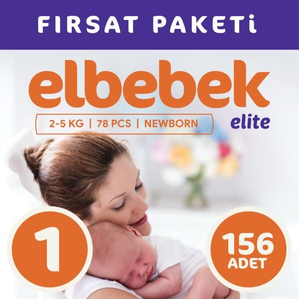 ELBEBEK ELİTE BEBEK BEZİ 1 NUMARA YENİDOĞAN 156 ADET