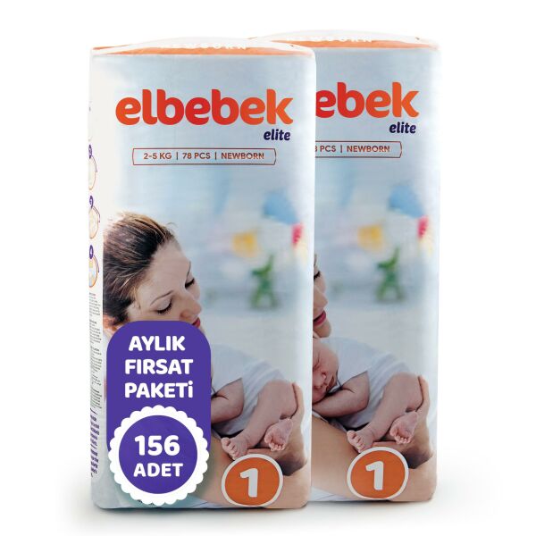 ELBEBEK ELİTE BEBEK BEZİ 1 NUMARA YENİDOĞAN 156 ADET