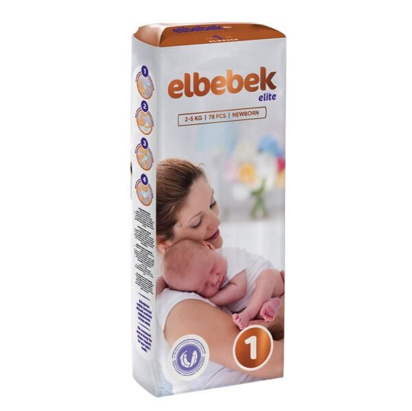 ELBEBEK ELİTE BEBEK BEZİ 1 NUMARA YENİDOĞAN 78 ADET