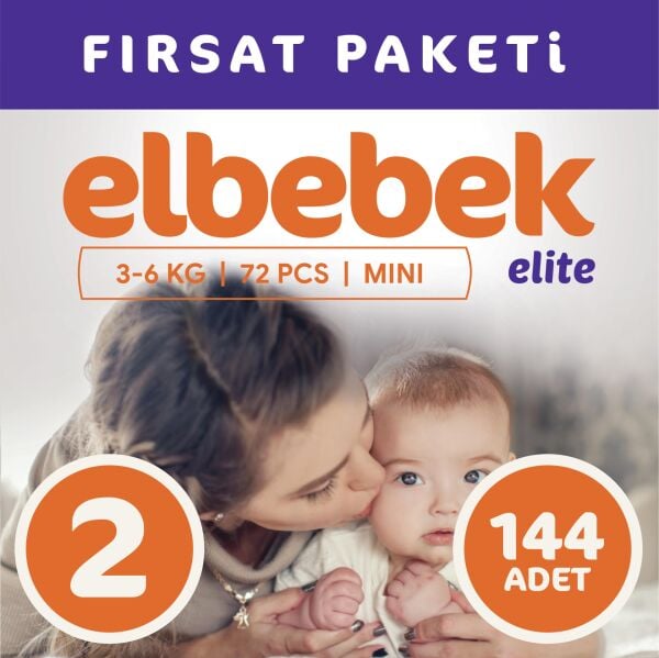 ELBEBEK ELİTE BEBEK BEZİ 2 NUMARA MİNİ 144 ADET