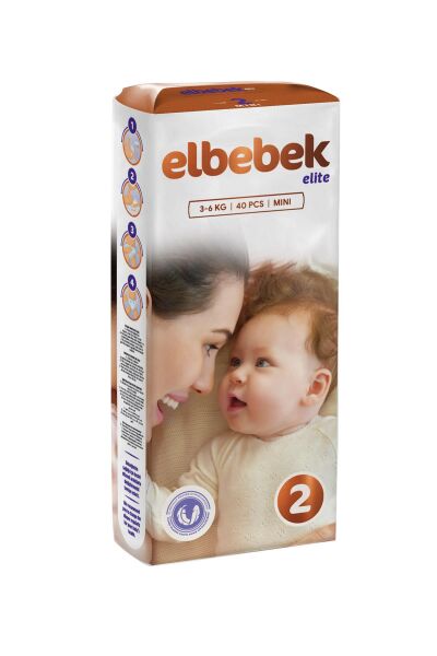 ELBEBEK ELİTE BEBEK BEZİ 2 NUMARA MİNİ 40 ADET