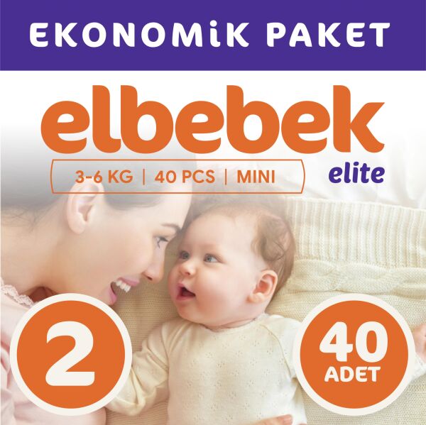 ELBEBEK ELİTE BEBEK BEZİ 2 NUMARA MİNİ 40 ADET