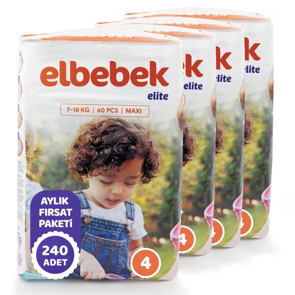 ELBEBEK ELİTE BEBEK BEZİ 4 NUMARA MAXI 240 ADET