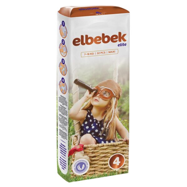 ELBEBEK ELİTE BEBEK BEZİ 4 NUMARA MAXI 32 ADET