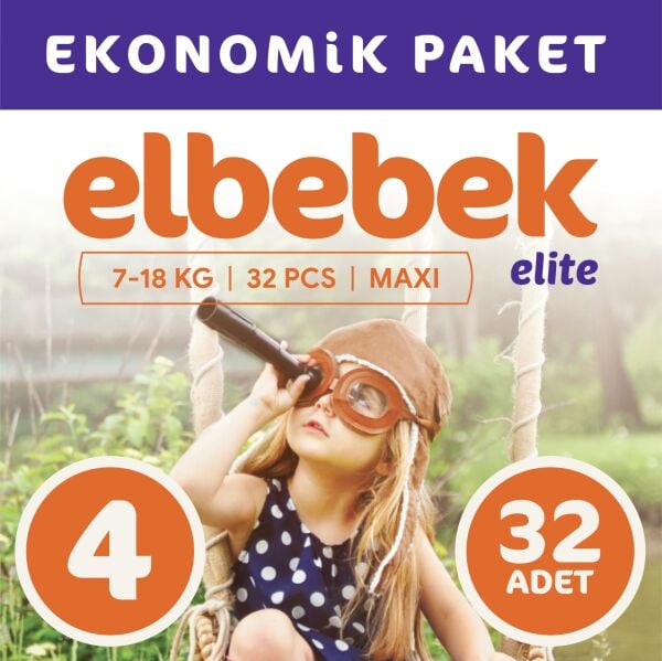 ELBEBEK ELİTE BEBEK BEZİ 4 NUMARA MAXI 32 ADET