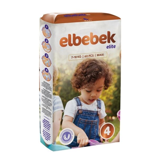 ELBEBEK ELİTE BEBEK BEZİ 4 NUMARA MAXI 60 ADET