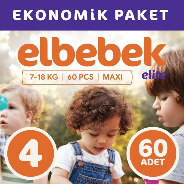 ELBEBEK ELİTE BEBEK BEZİ 4 NUMARA MAXI 60 ADET