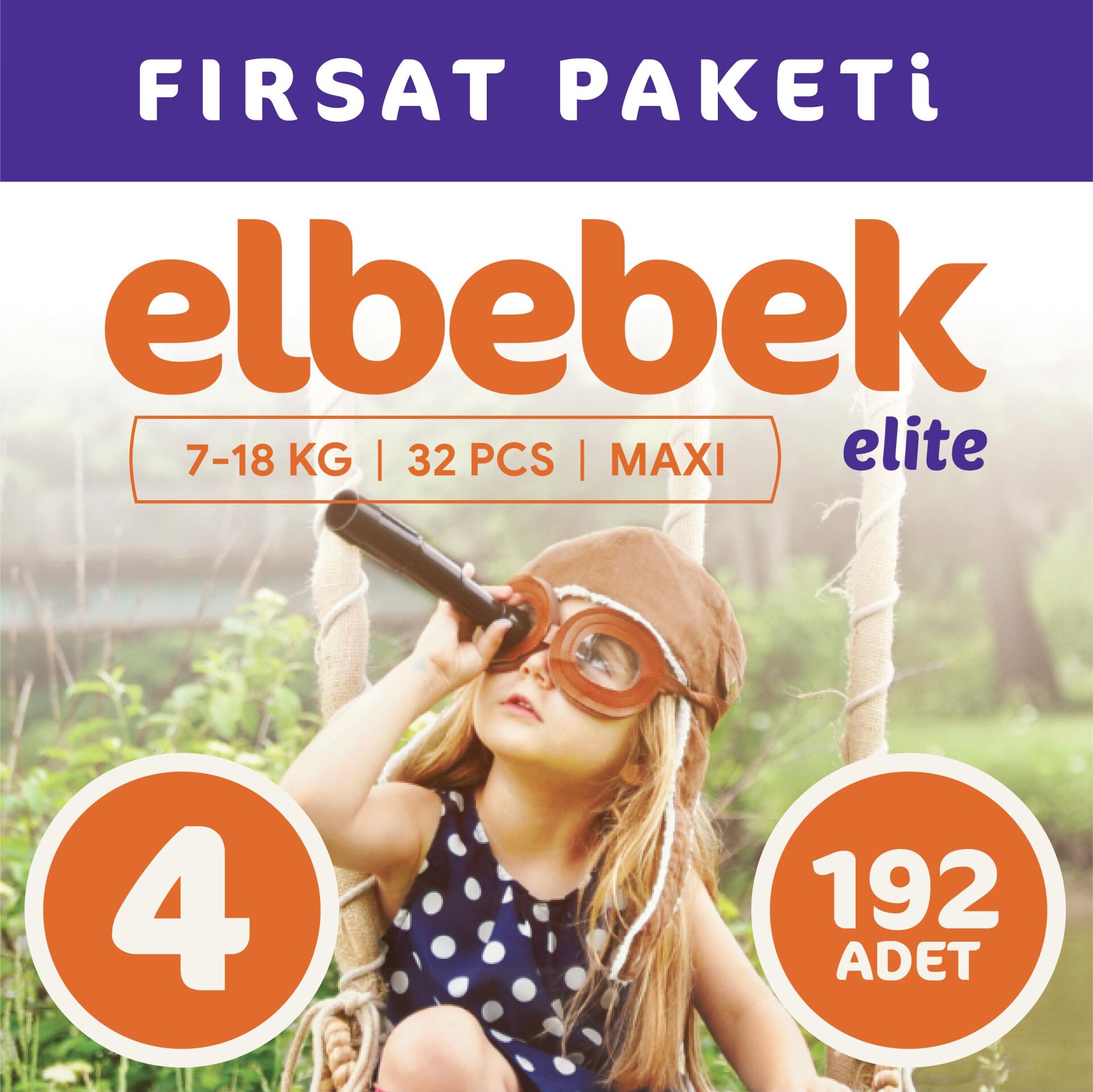ELBEBEK ELİTE BEBEK BEZİ 4 NUMARA MAXİ 192 ADET