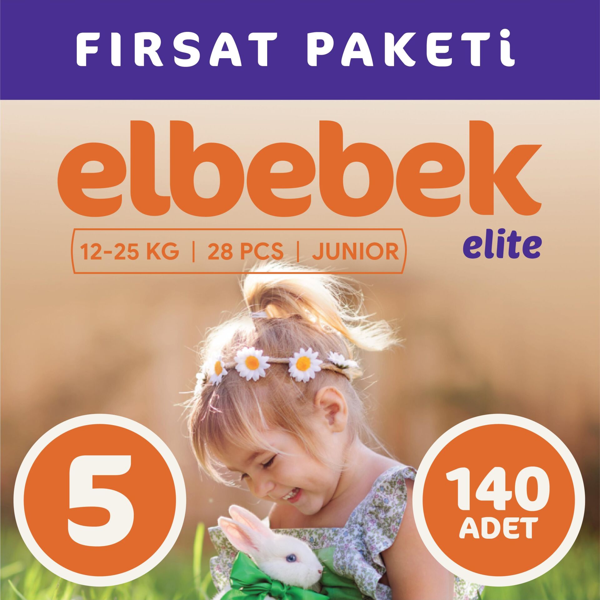 ELBEBEK ELİTE BEBEK BEZİ 5 NUMARA JUNIOR 140 ADET
