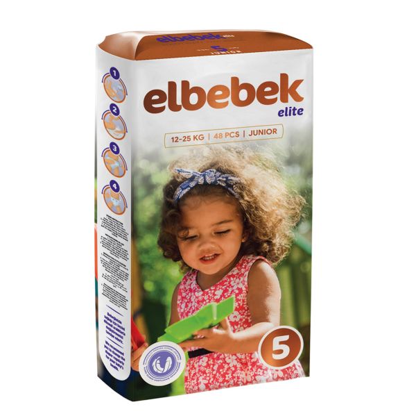 ELBEBEK ELİTE BEBEK BEZİ 5 NUMARA JUNIOR 48 ADET