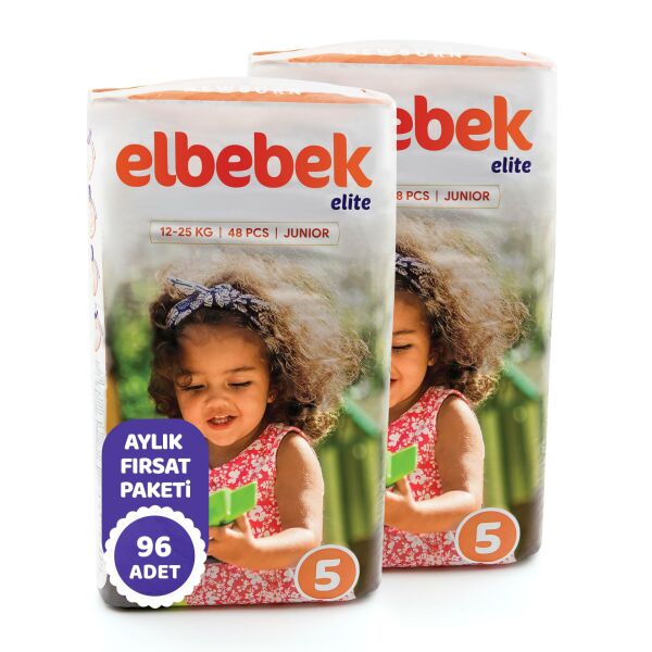 ELBEBEK ELİTE BEBEK BEZİ 5 NUMARA JUNIOR 96 ADET