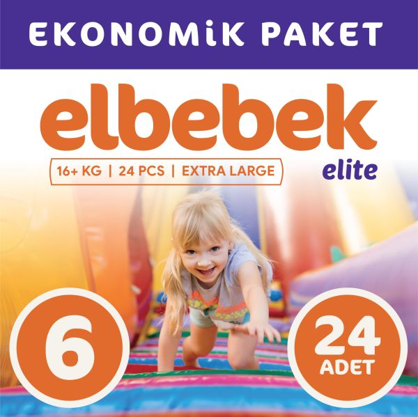 ELBEBEK ELİTE BEBEK BEZİ 6 NUMARA X LARGE 24 ADET
