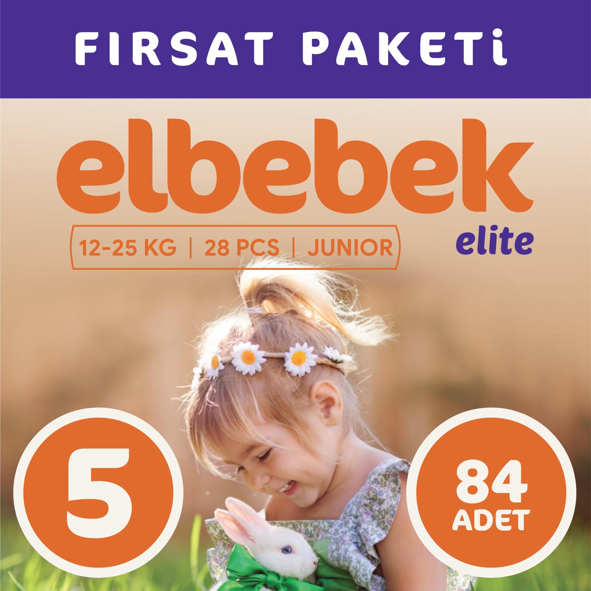 ELBEBEK ELİTE BEBEK BEZİ 5 NUMARA JUNIOR 84 ADET