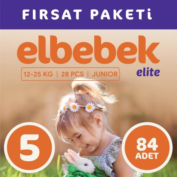 ELBEBEK ELİTE BEBEK BEZİ 5 NUMARA JUNIOR 84 ADET