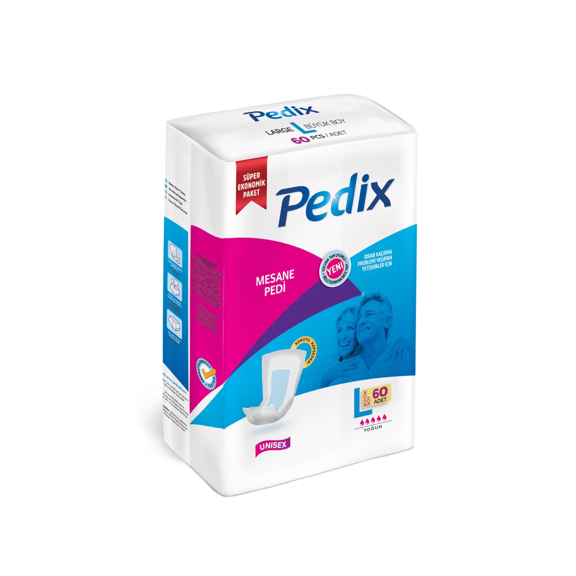 PEDİX Mesane Pedi Unısex Büyük Boy Large (L)  60 Adet