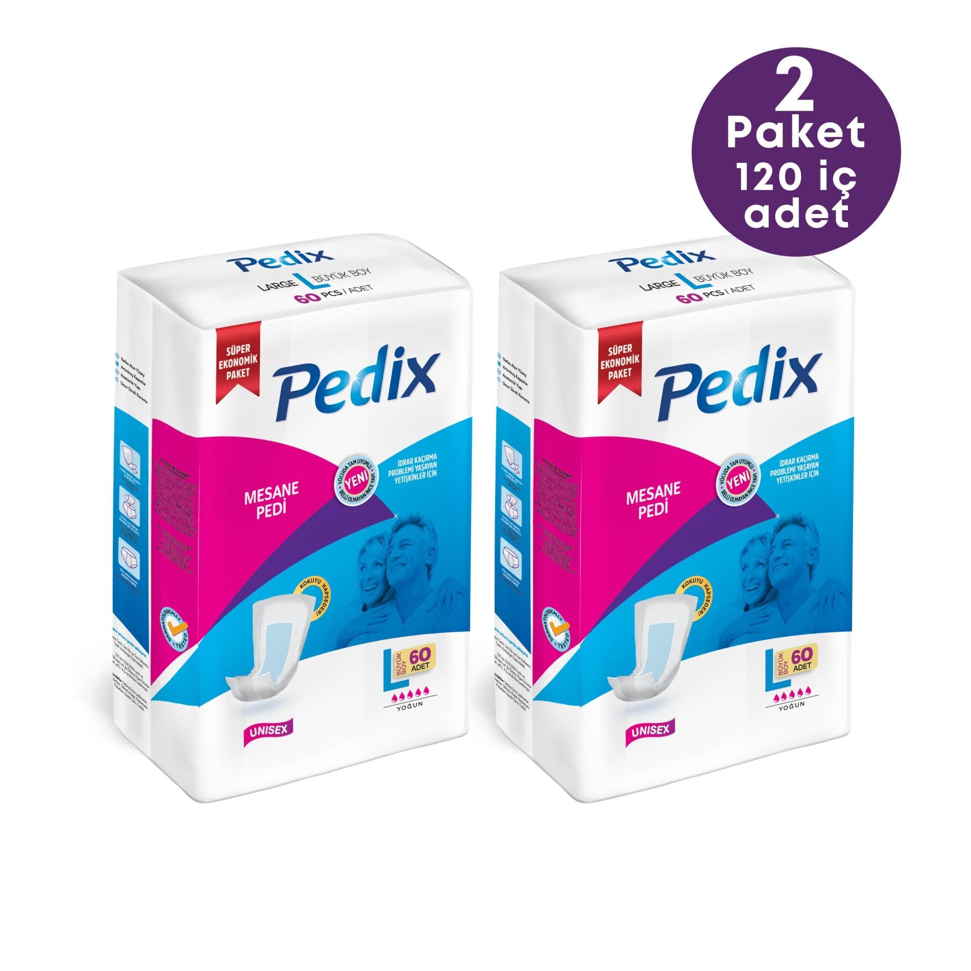 PEDİX Mesane Pedi Unısex Büyük Boy Large (L)  120 Adet