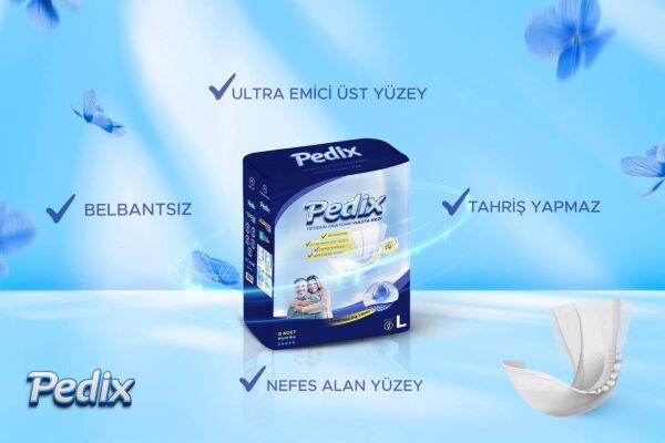 Pedix Anatomik Hasta Bezi Büyük Boy(L) 80 Adet (BELBANTSİZ)